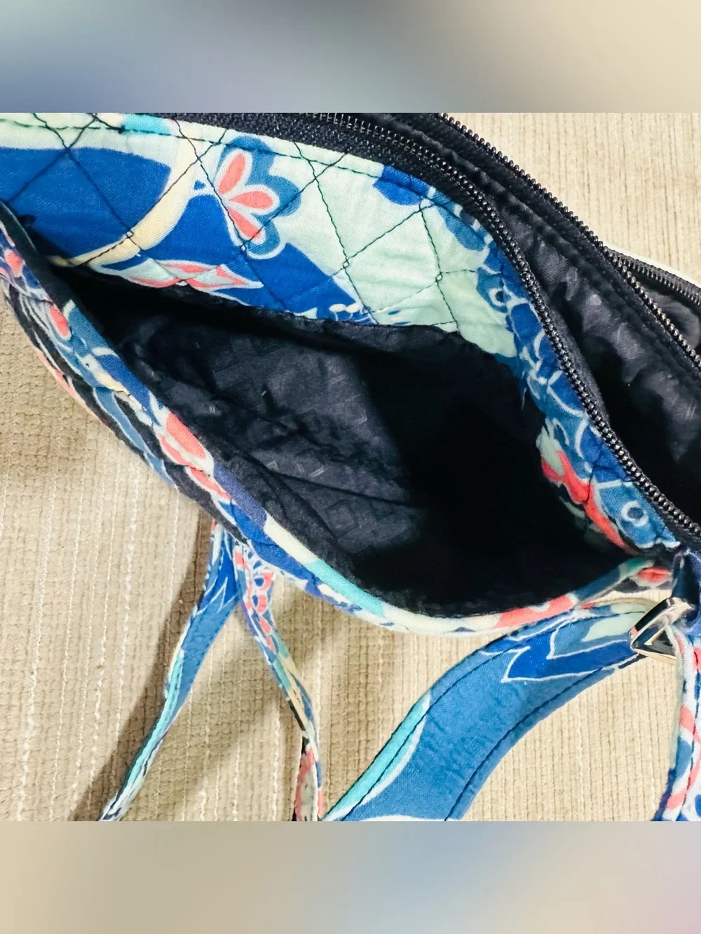 Vera Bradley Little Hipster Crossbody Bag Lotus Flower Swirl Quilted Floral